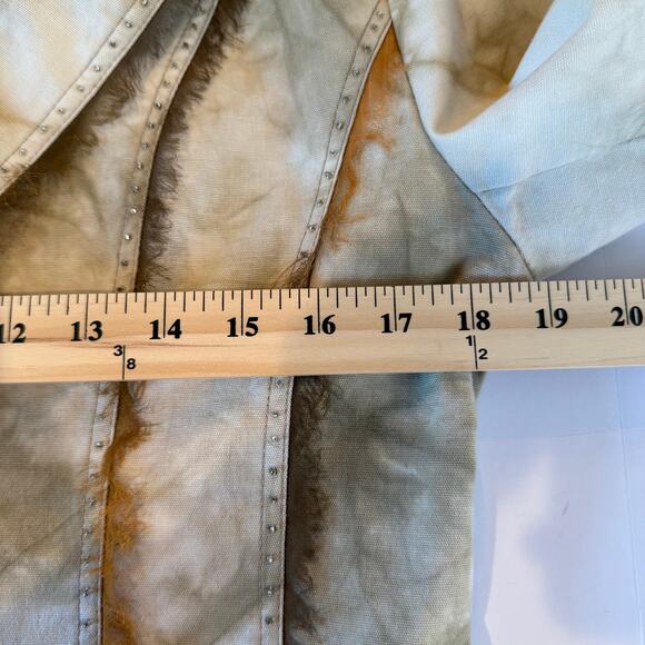 Boho Western Beaded Embellished Blazer Jacket Distressed Tie Dye – Size M - Picture 7 of 10